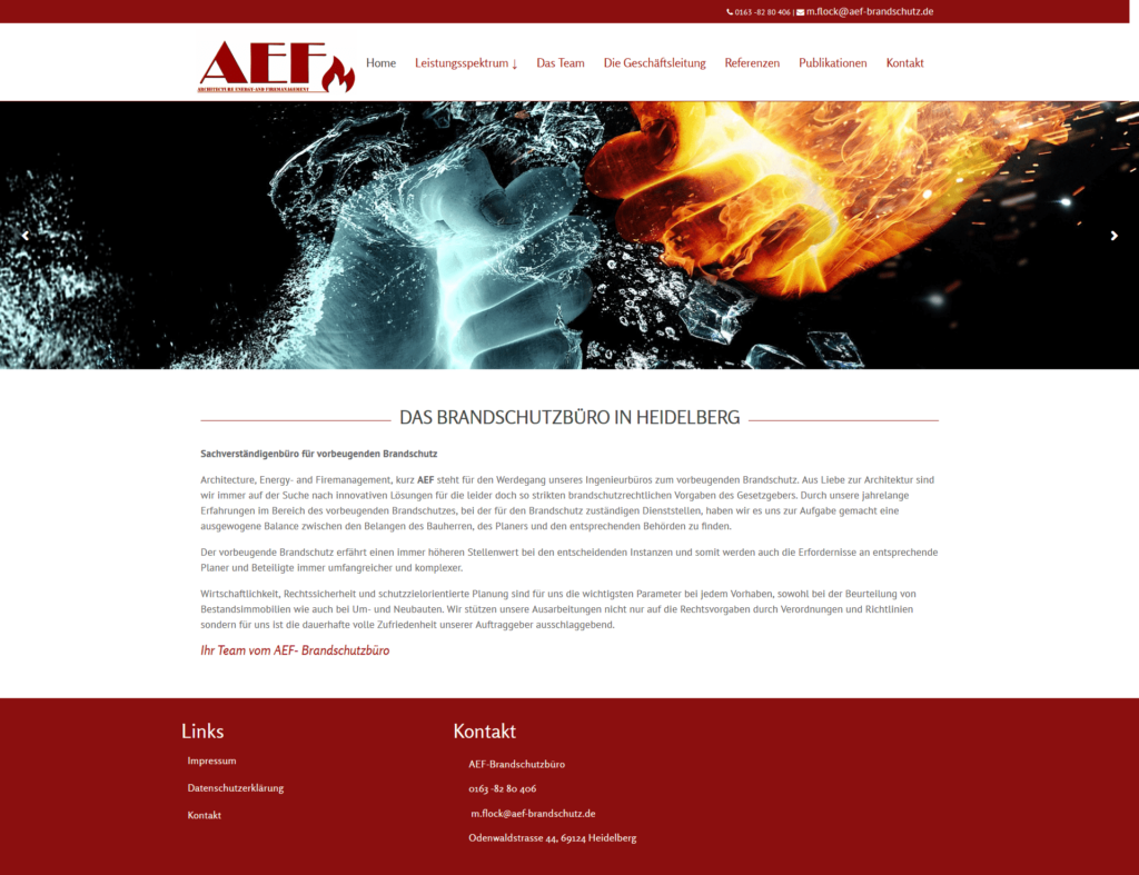 Homepage vom AEF Brandschutzbüro