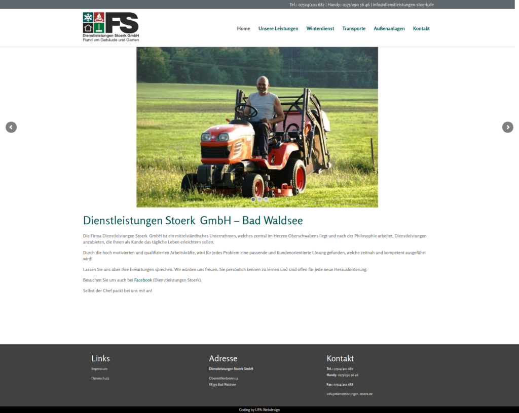Homepage der Firma Dienstleistungen Stoerk GmbH