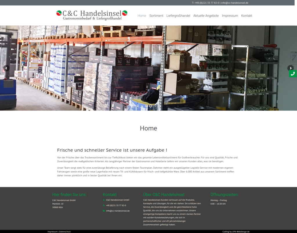 Homepage der Firma C&C Handelsinsel GmbH